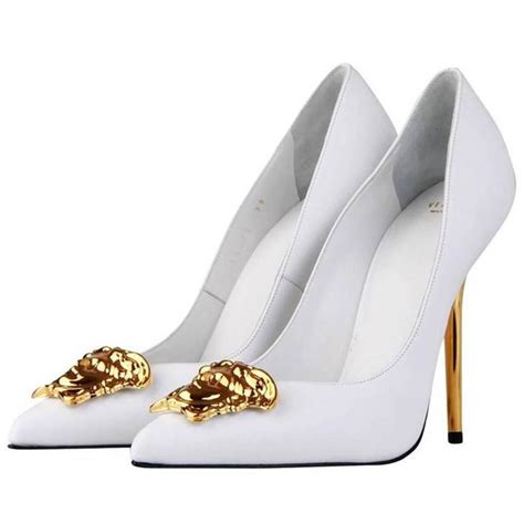 versace collection white shoes|Versace heels price.